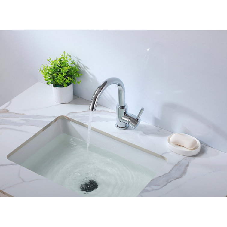 Chrome Single Handle Corrosion Resistant Bathroom Faucet