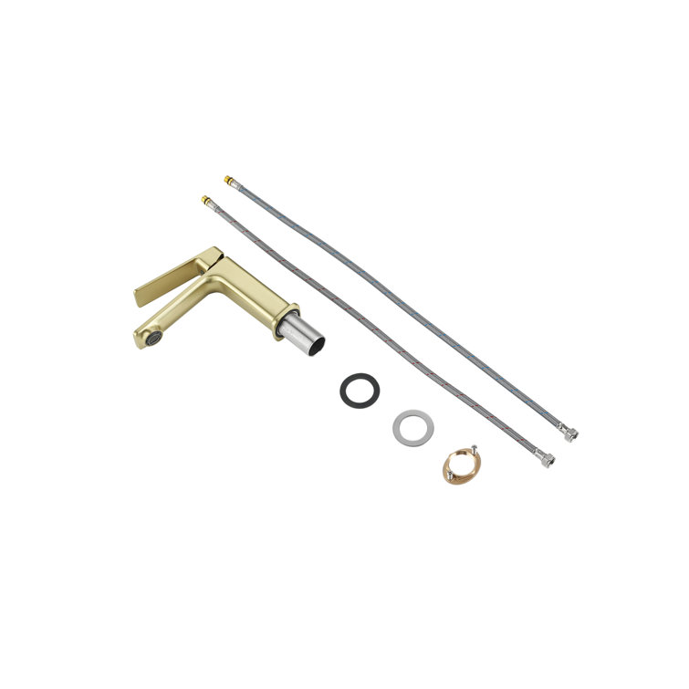 Brushed Gold Single-Handle Brass Bathroom Faucet