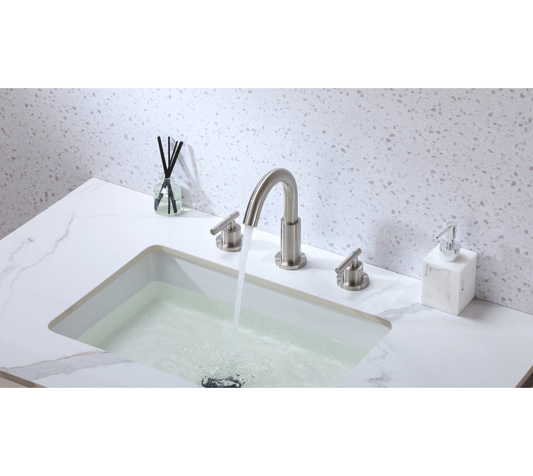 Leah 8-Inch Brushed Nickel Double Handle Bathroom Faucet