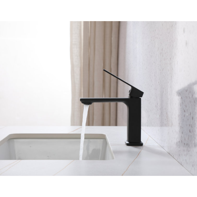 Matte Black Brass Single-Handle Bathroom Faucet