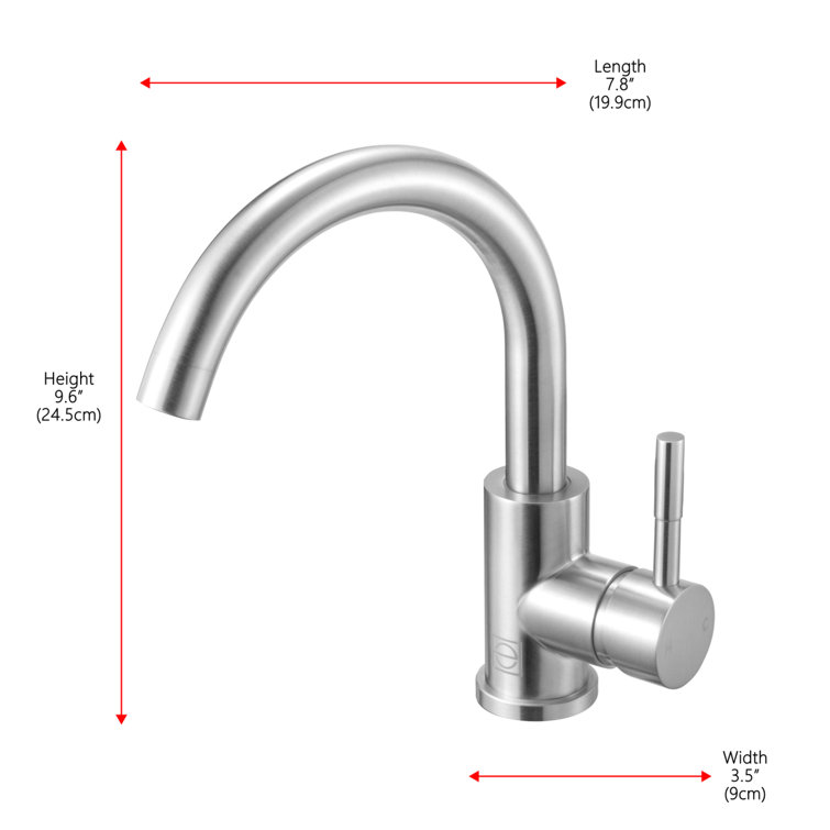 Brushed Nickel Single-Handle Bathroom Faucet with Ceramic Disc