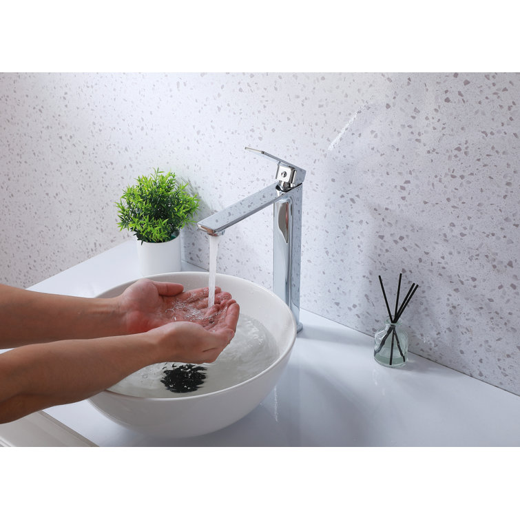 Lena Chrome Single-Handle Bathroom Faucet with Ceramic Valve