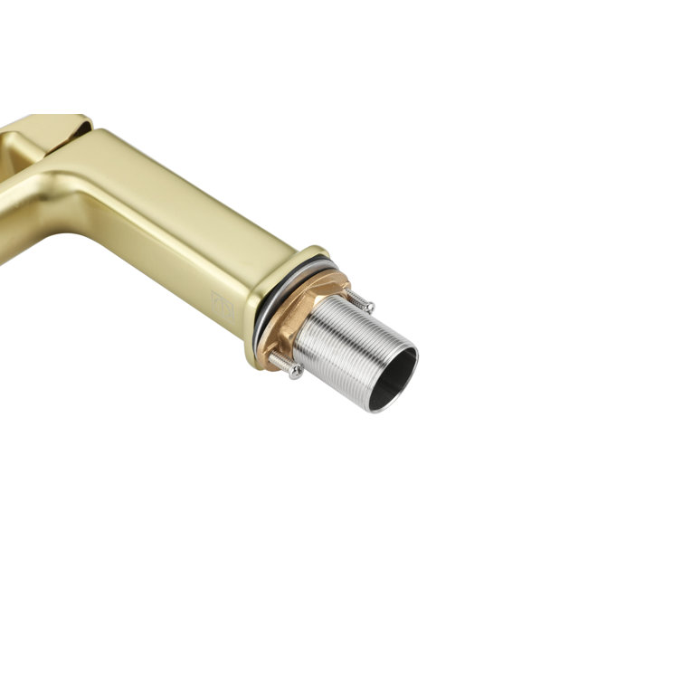 Brushed Gold Single-Handle Brass Bathroom Faucet