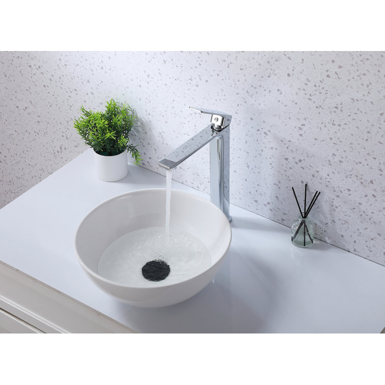Lena Chrome Single-Handle Bathroom Faucet with Ceramic Valve