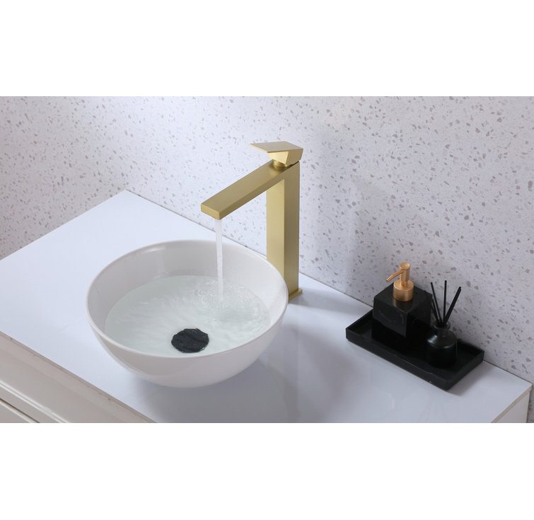 Brushed Gold Stainless Steel Single-Handle Bathroom Faucet