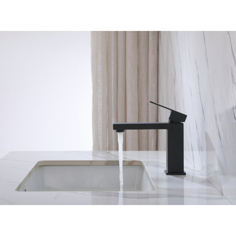 Matte Black Stainless Steel Single-Handle Bathroom Faucet