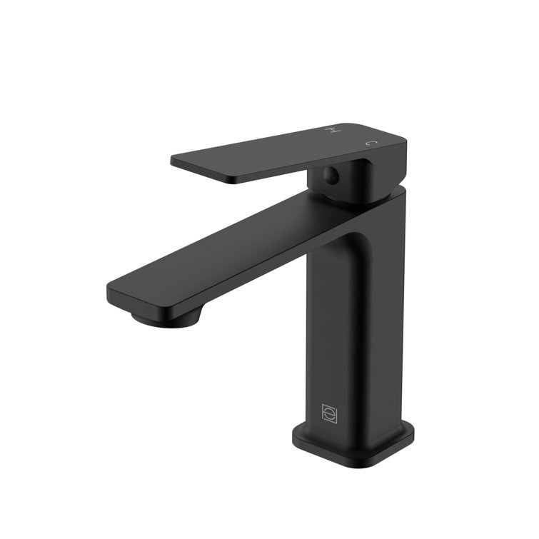 Matte Black Brass Single-Handle Bathroom Faucet