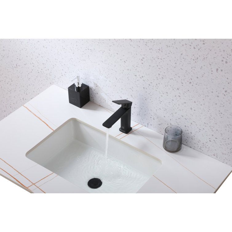 Matte Black Brass Single-Handle Bathroom Faucet
