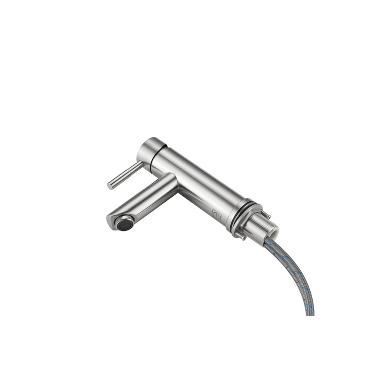 Brushed Nickel Single-Handle Bathroom Faucet with Ceramic Disc