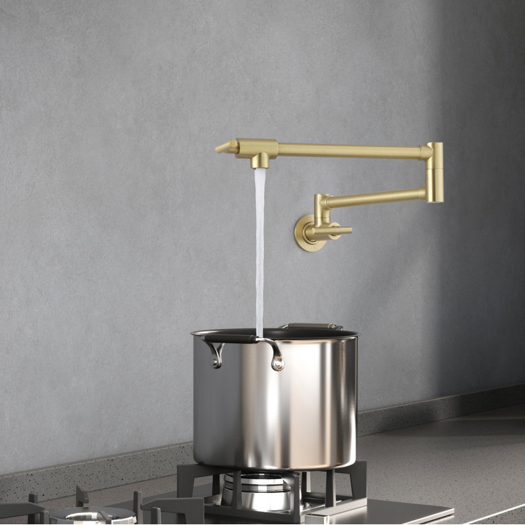 Brushed Gold Brass Dual Handle Kitchen Faucet