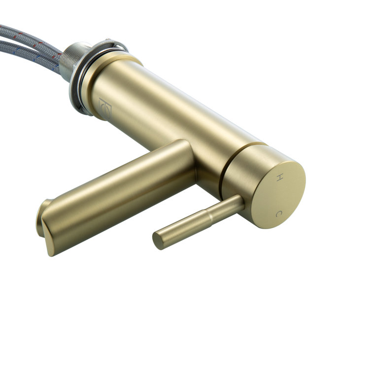 Brushed Gold Stainless Steel Single-Handle Bathroom Faucet