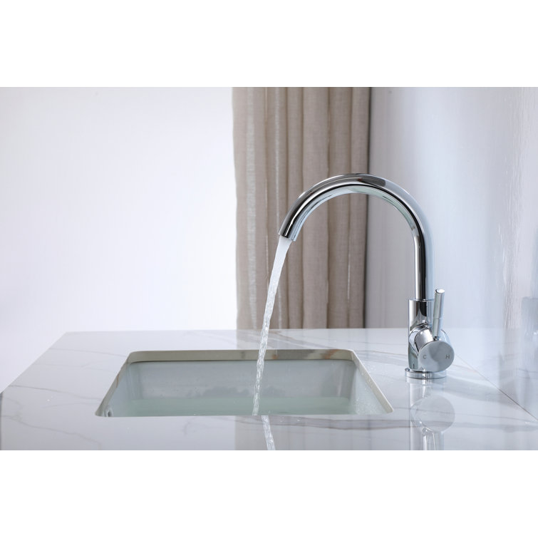 Chrome Single Handle Corrosion Resistant Bathroom Faucet