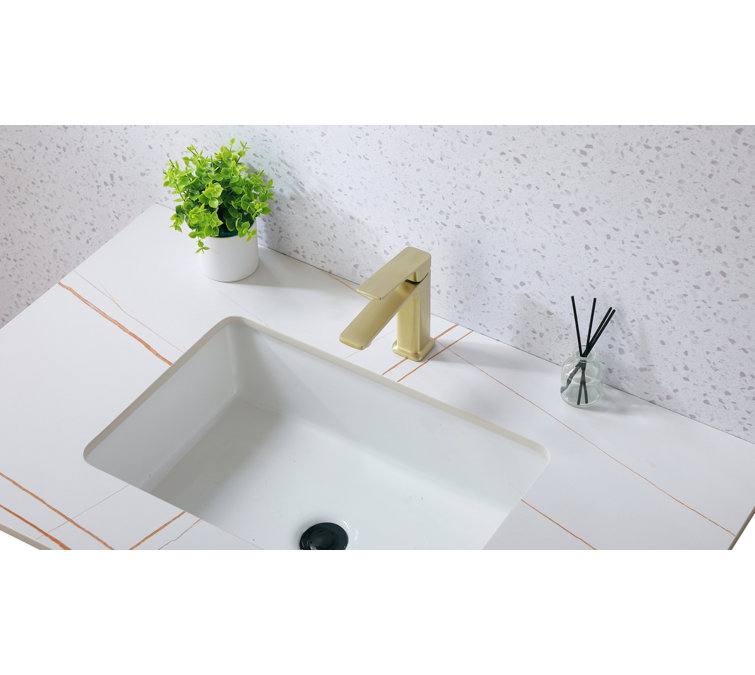 Brushed Gold Single-Handle Brass Bathroom Faucet