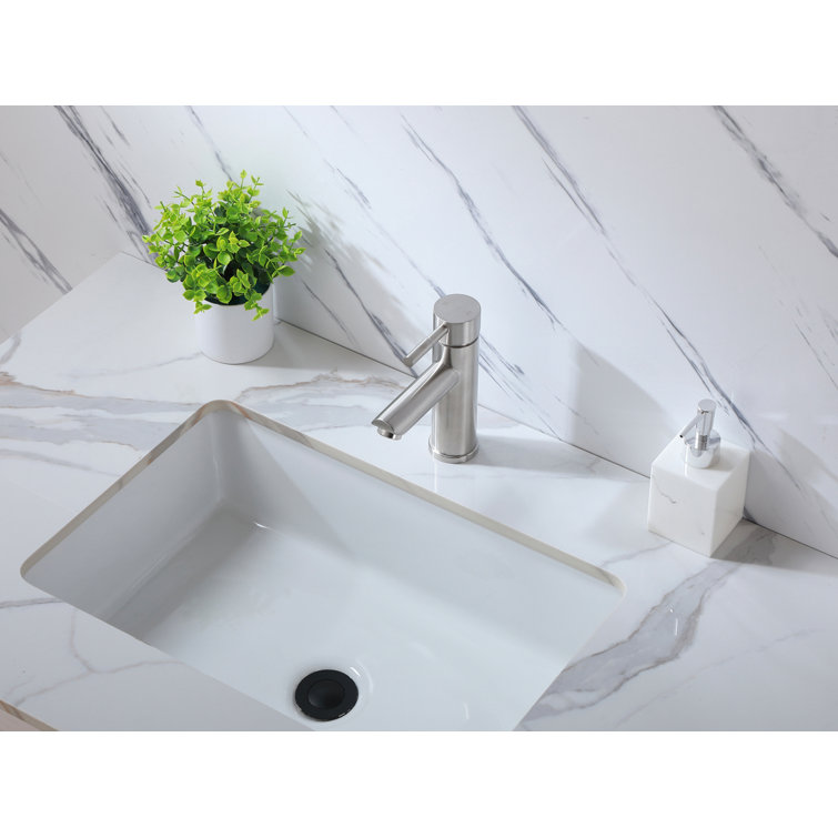 Brushed Nickel Single-Handle Bathroom Faucet with Ceramic Disc
