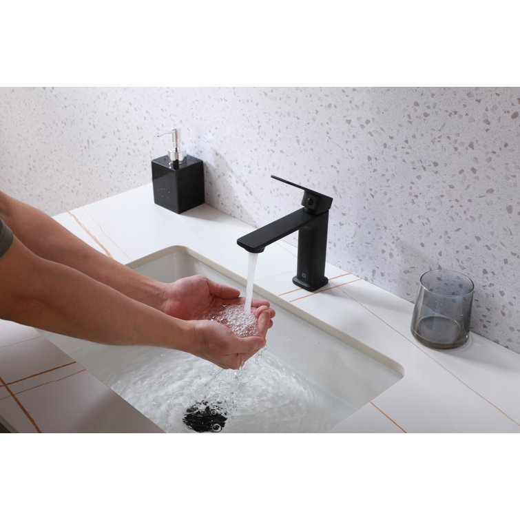 Matte Black Brass Single-Handle Bathroom Faucet