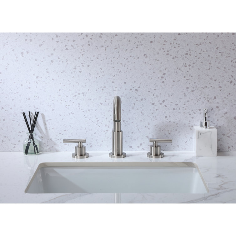 Leah 8-Inch Brushed Nickel Double Handle Bathroom Faucet