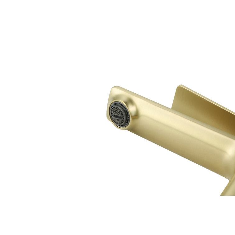 Brushed Gold Single-Handle Brass Bathroom Faucet