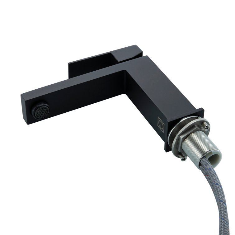 Matte Black Stainless Steel Single-Handle Bathroom Faucet