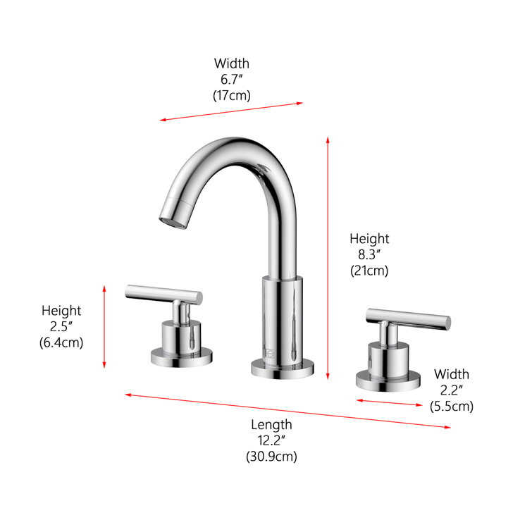 Leah Chrome 8-Inch Widespread Double Handle Bathroom Faucet