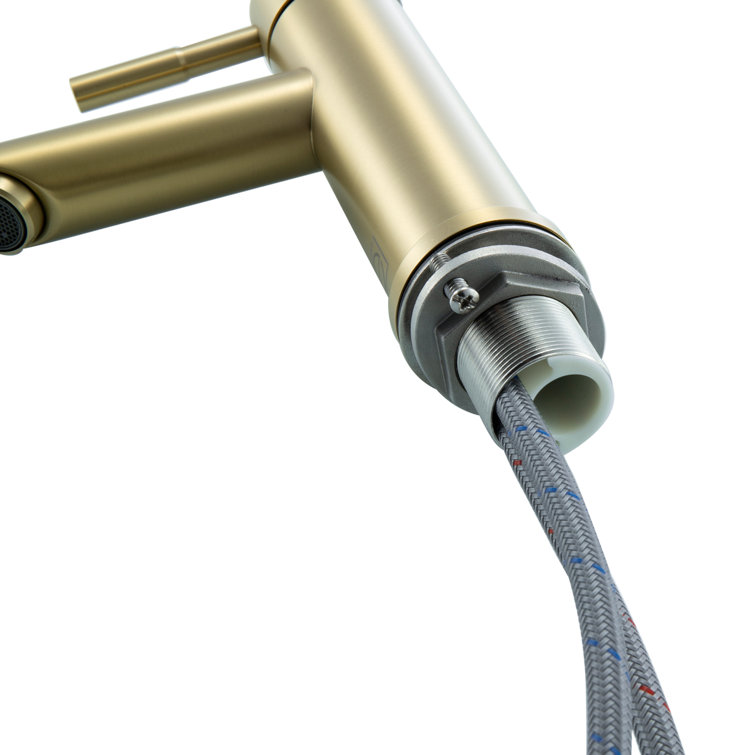 Brushed Gold Stainless Steel Single-Handle Bathroom Faucet