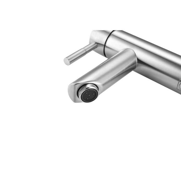 Brushed Nickel Single-Handle Bathroom Faucet with Ceramic Disc