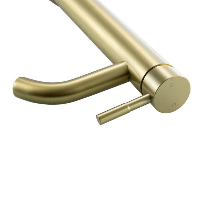 Brushed Gold Stainless Steel Single-Handle Bathroom Faucet