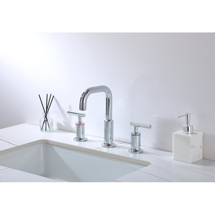 Tobias Chrome 8 in. Widespread Double Handle Bathroom Faucet