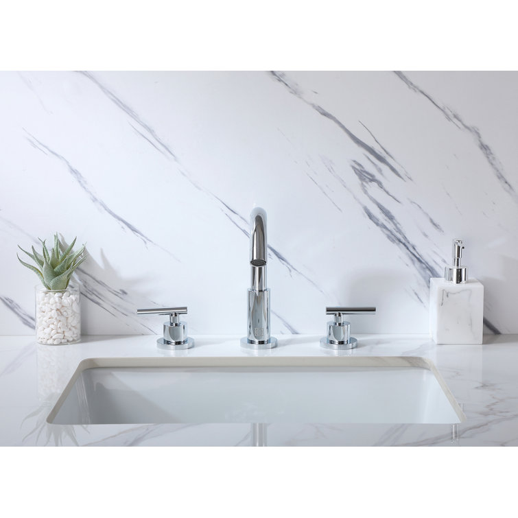 Leah Chrome 8-Inch Widespread Double Handle Bathroom Faucet