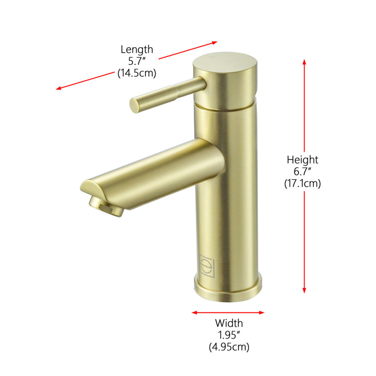 Brushed Gold Stainless Steel Single-Handle Bathroom Faucet