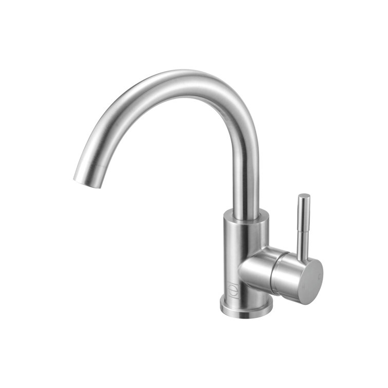 Brushed Nickel Single-Handle Bathroom Faucet with Ceramic Disc