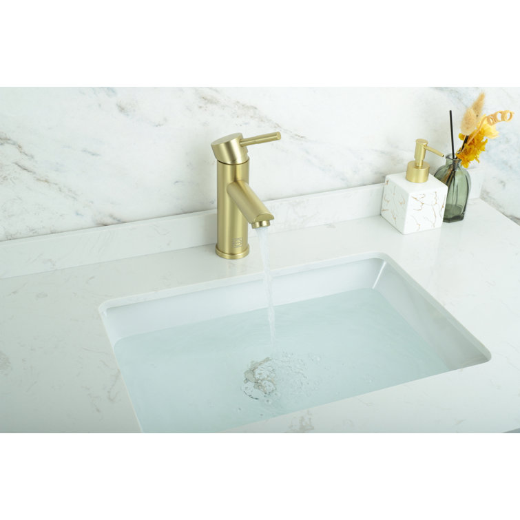 Brushed Gold Stainless Steel Single-Handle Bathroom Faucet