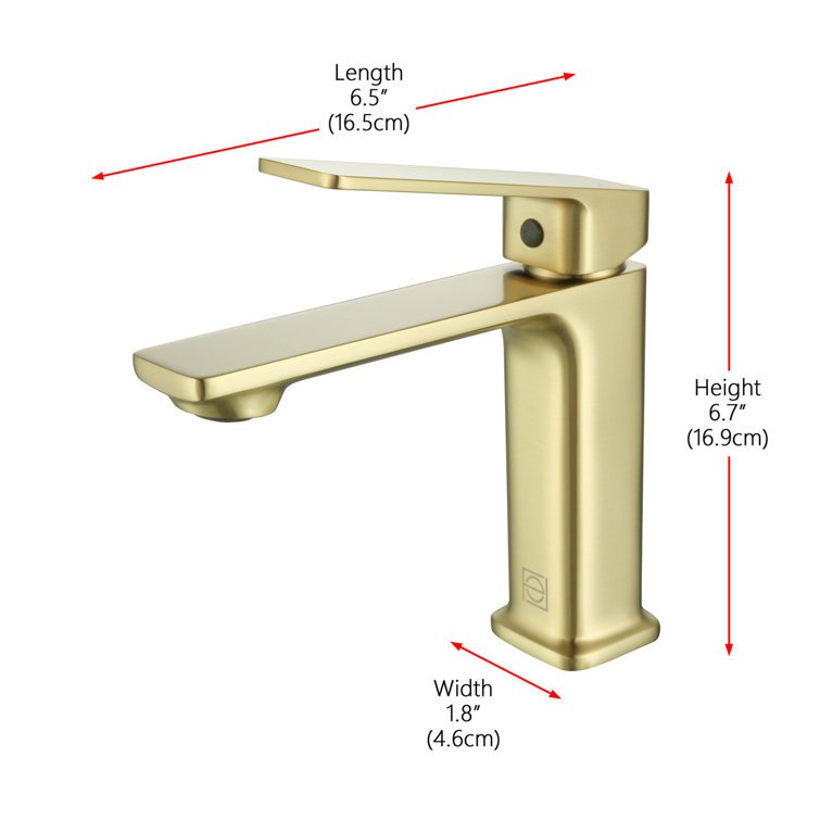 Brushed Gold Single-Handle Brass Bathroom Faucet