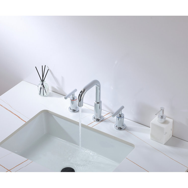 Tobias Chrome 8 in. Widespread Double Handle Bathroom Faucet