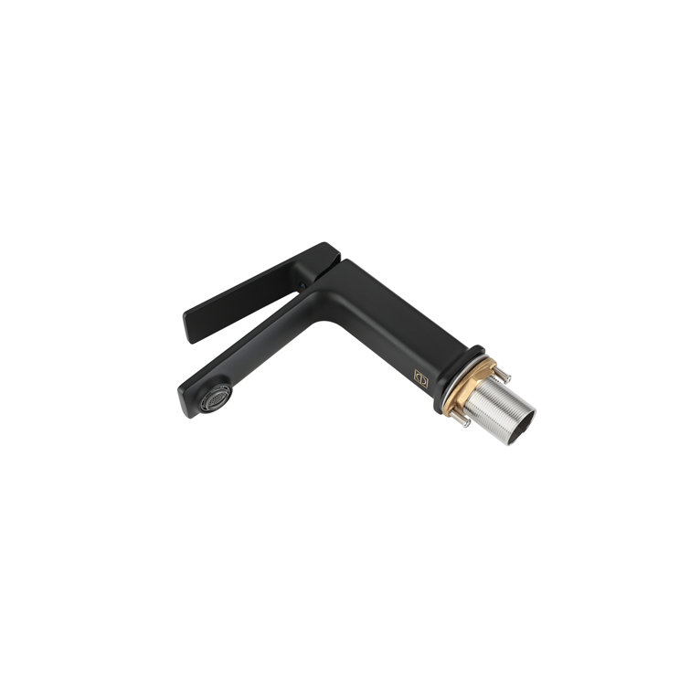 Matte Black Brass Single-Handle Bathroom Faucet