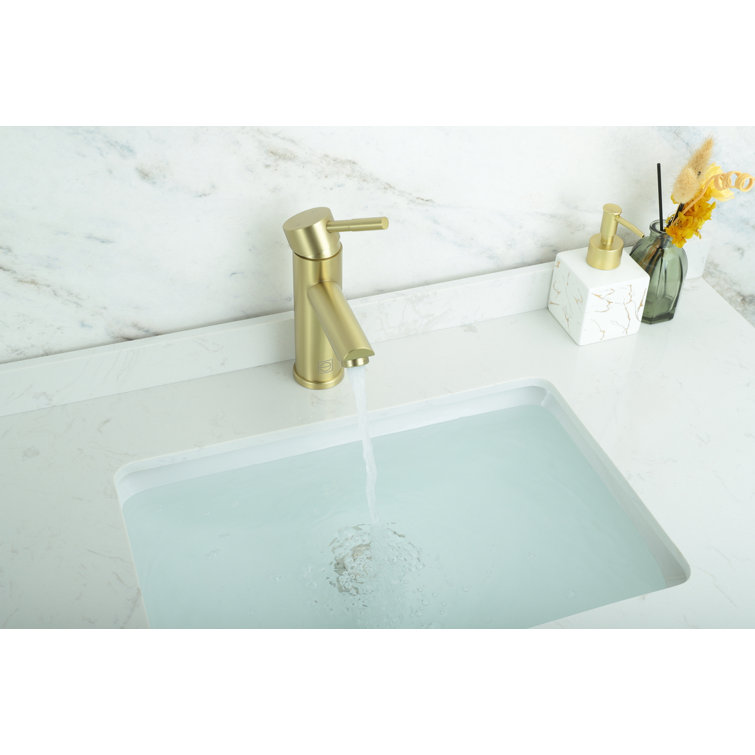 Brushed Gold Stainless Steel Single-Handle Bathroom Faucet