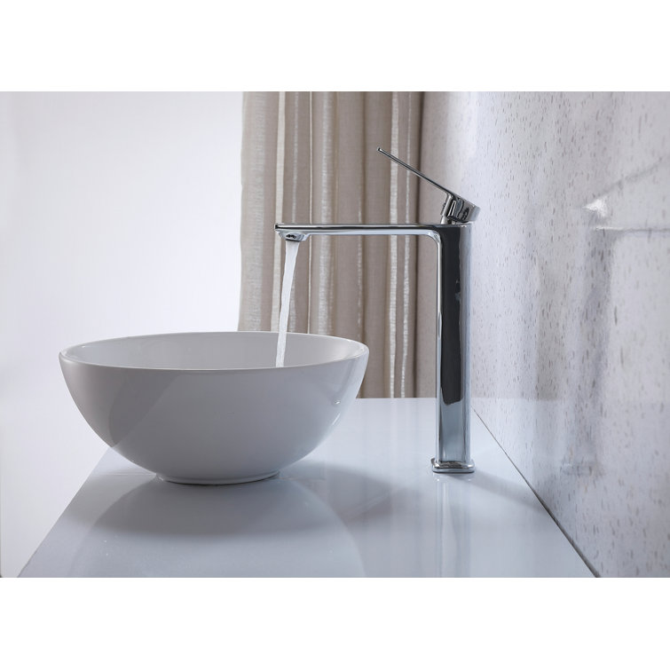 Lena Chrome Single-Handle Bathroom Faucet with Ceramic Valve