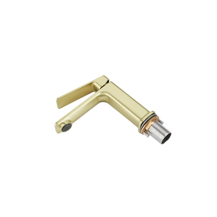 Brushed Gold Single-Handle Brass Bathroom Faucet