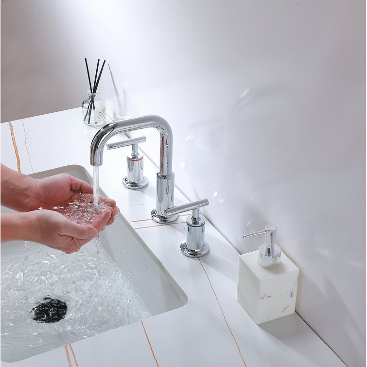 Tobias Chrome 8 in. Widespread Double Handle Bathroom Faucet