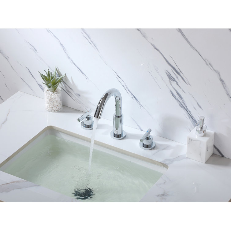 Leah Chrome 8-Inch Widespread Double Handle Bathroom Faucet