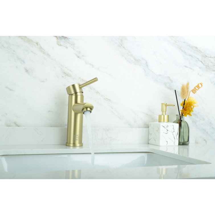 Brushed Gold Stainless Steel Single-Handle Bathroom Faucet