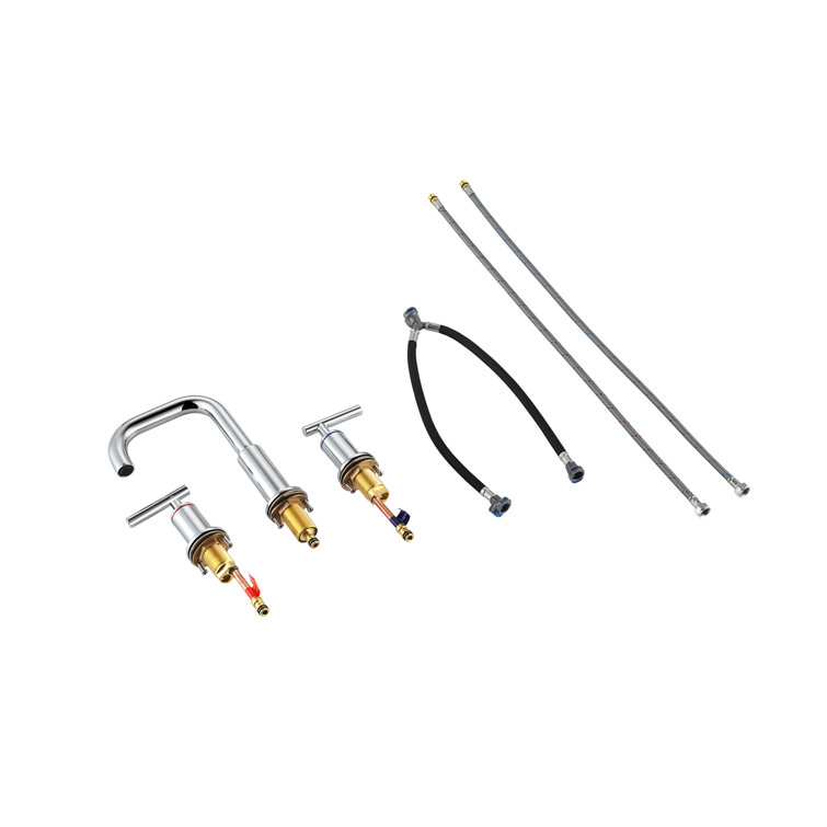 Tobias Chrome 8 in. Widespread Double Handle Bathroom Faucet
