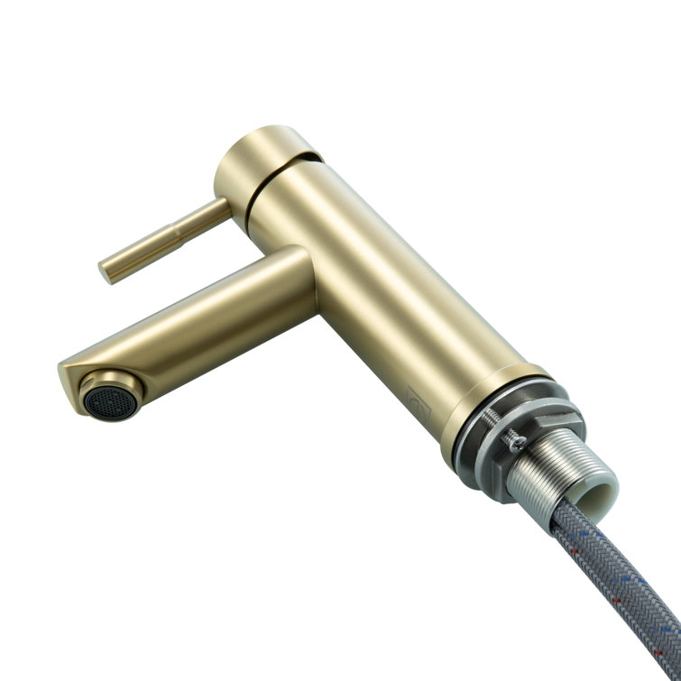 Brushed Gold Stainless Steel Single-Handle Bathroom Faucet