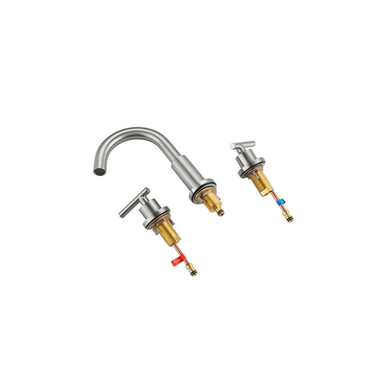 Leah 8-Inch Brushed Nickel Double Handle Bathroom Faucet