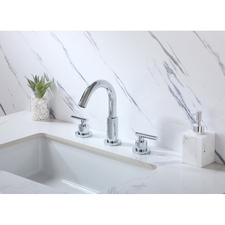Leah Chrome 8-Inch Widespread Double Handle Bathroom Faucet