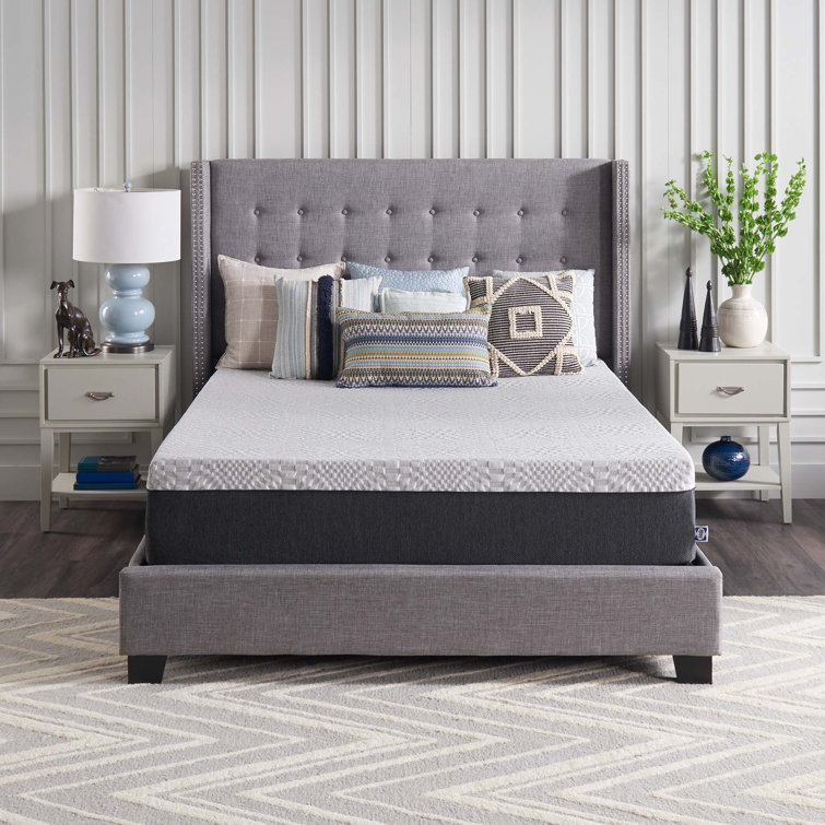 Twin 12-Inch Gel Memory Foam Mattress in White and Gray