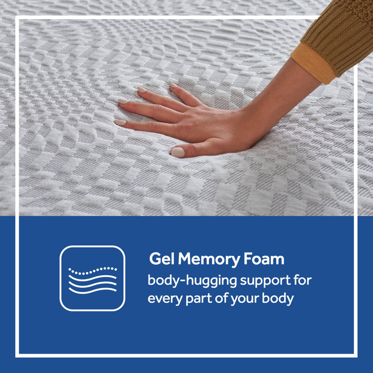 Twin 12-Inch Gel Memory Foam Mattress in White and Gray