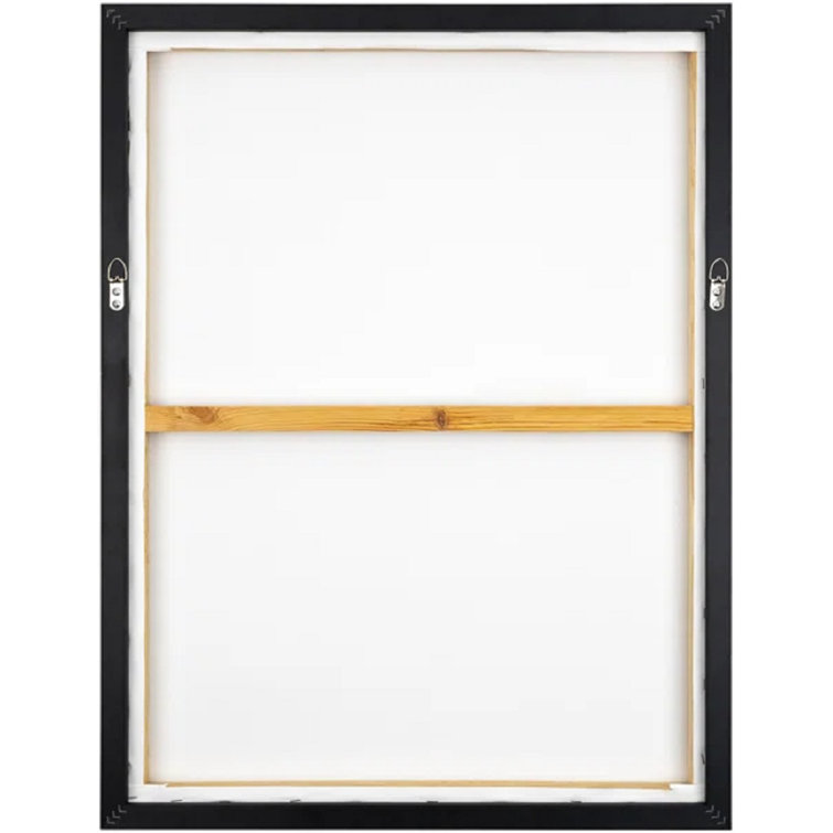 Hemkund Black Abstract Canvas Painting with Wood Frame