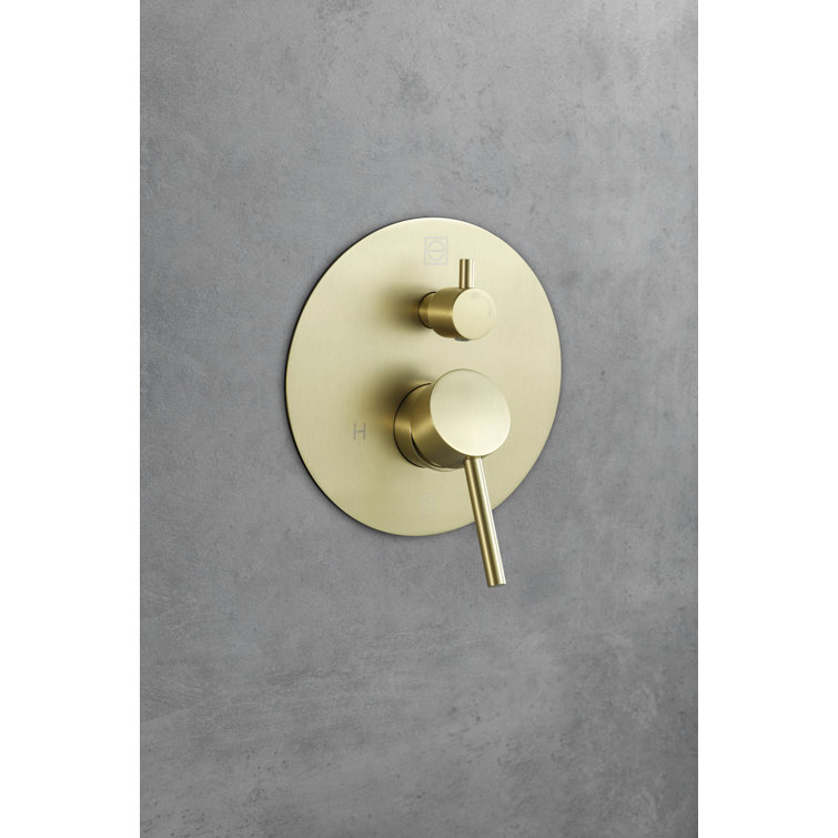 Brushed Gold Brass Handheld Wall Mounted Shower System