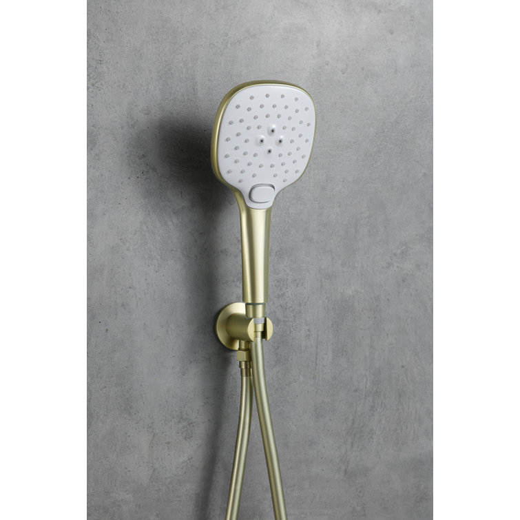 Brushed Gold Brass Handheld Wall Mounted Shower System