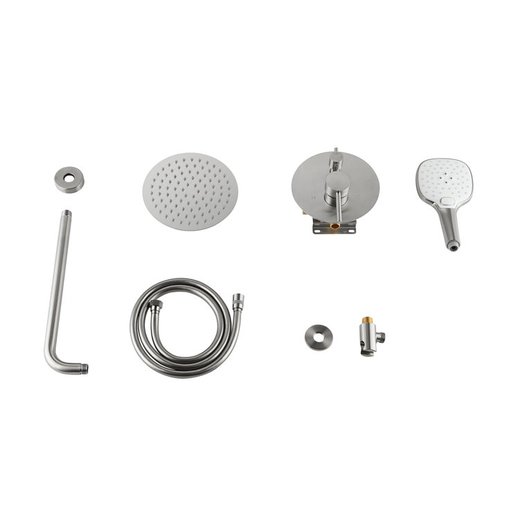 Brushed Nickel Dual Shower System with Handheld and Wall Mount